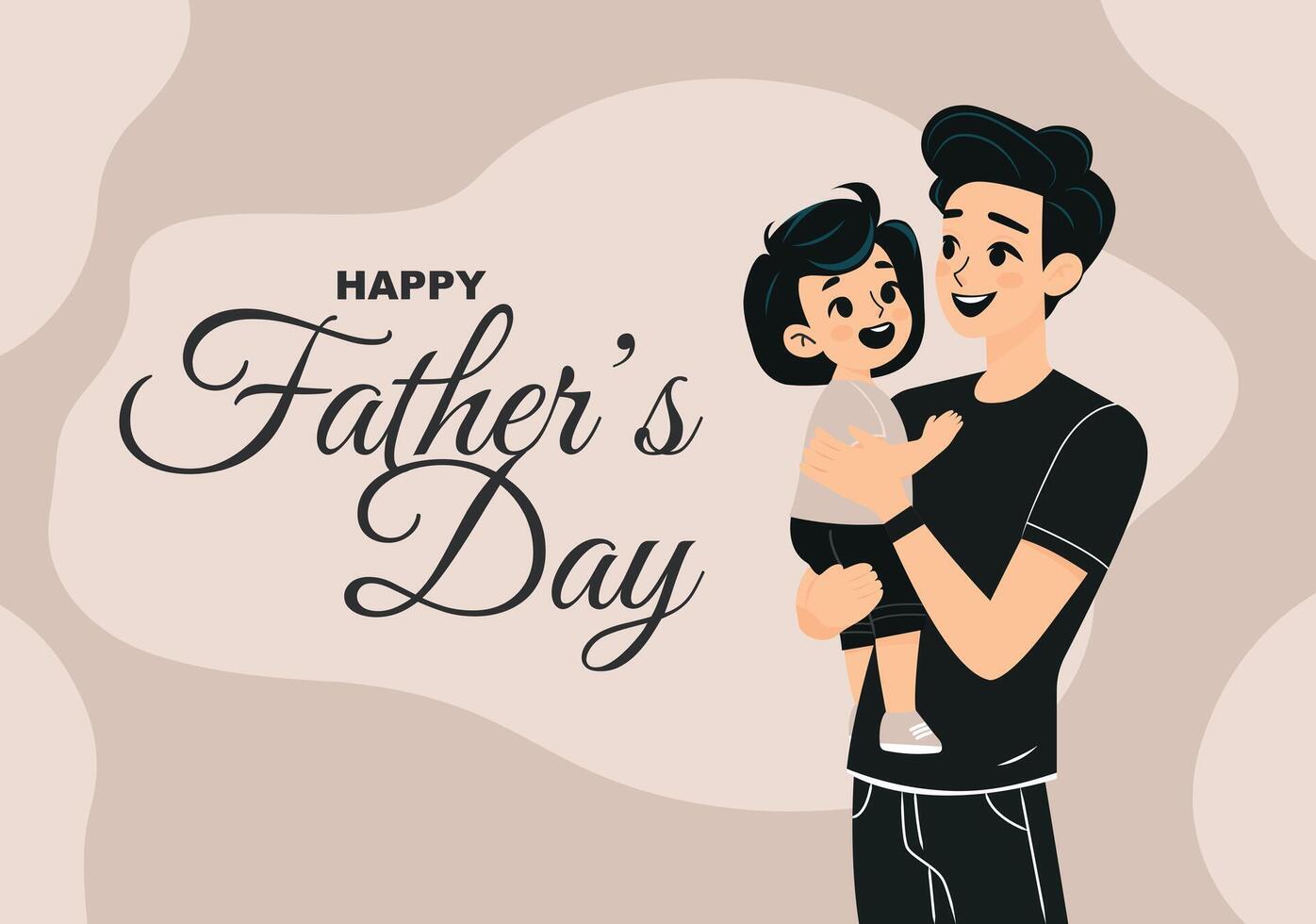 happy fathers day flat illustration vector