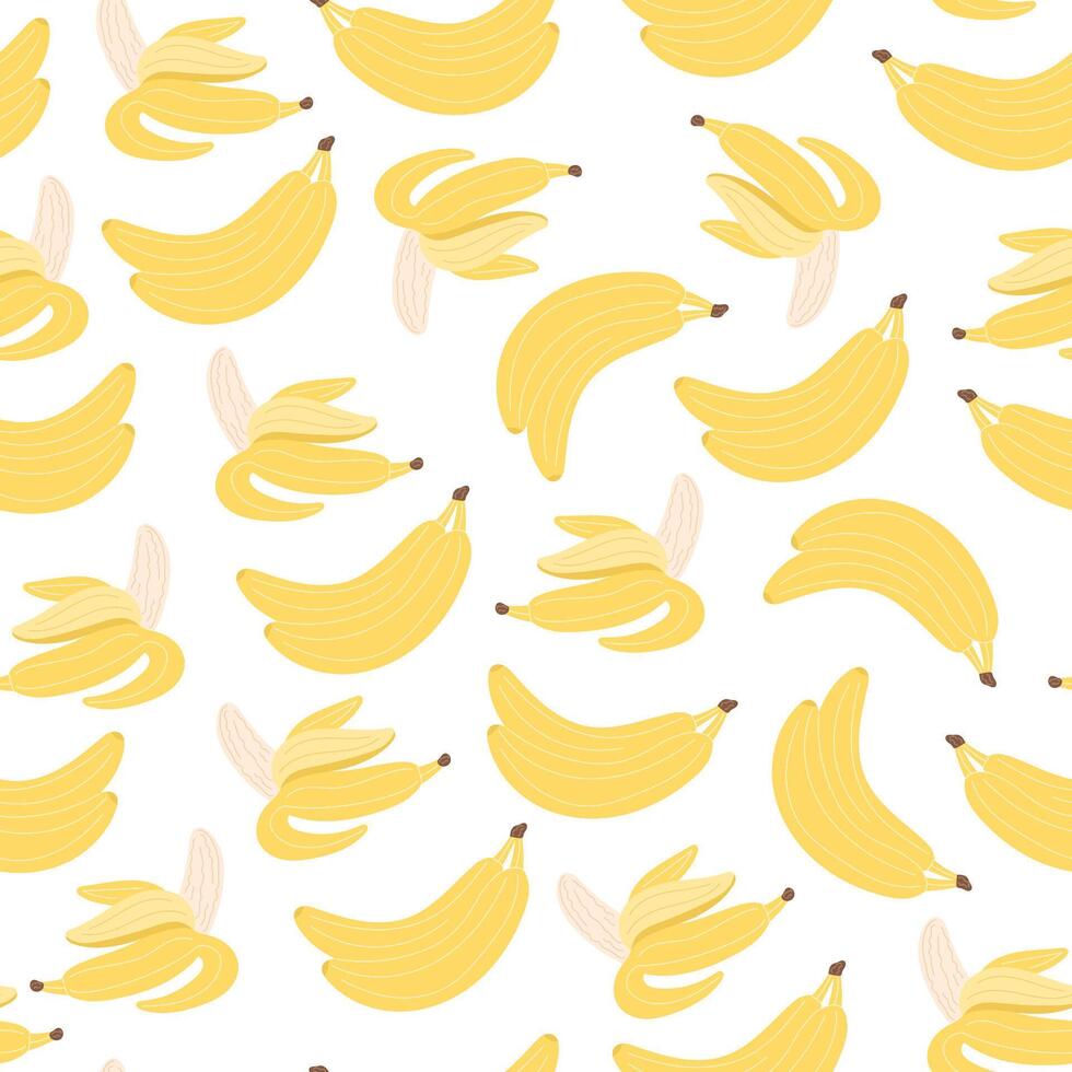 Seamless Pattern with Bananas on White Background vector