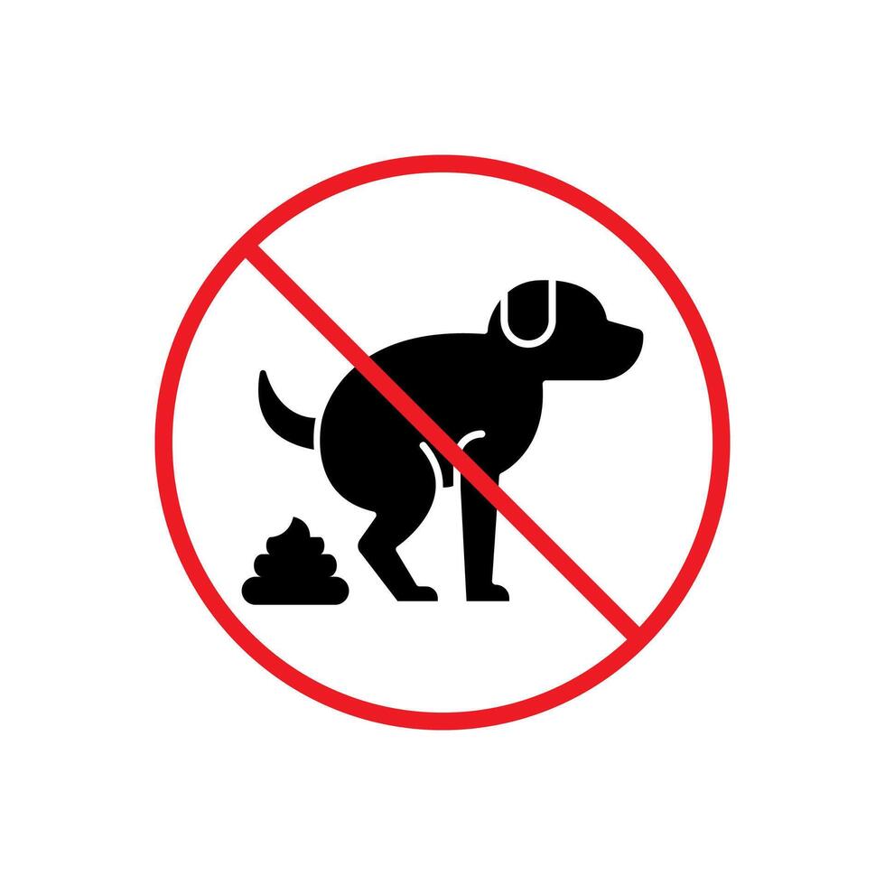 no dog poop icon silhouette vector