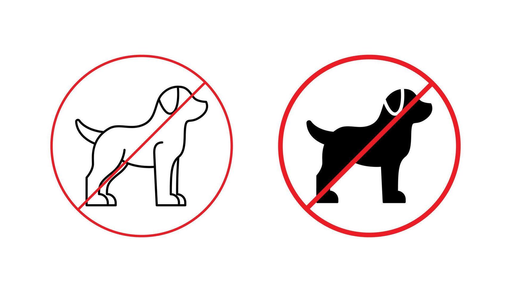 no pets allowed line and silhouette icon vector