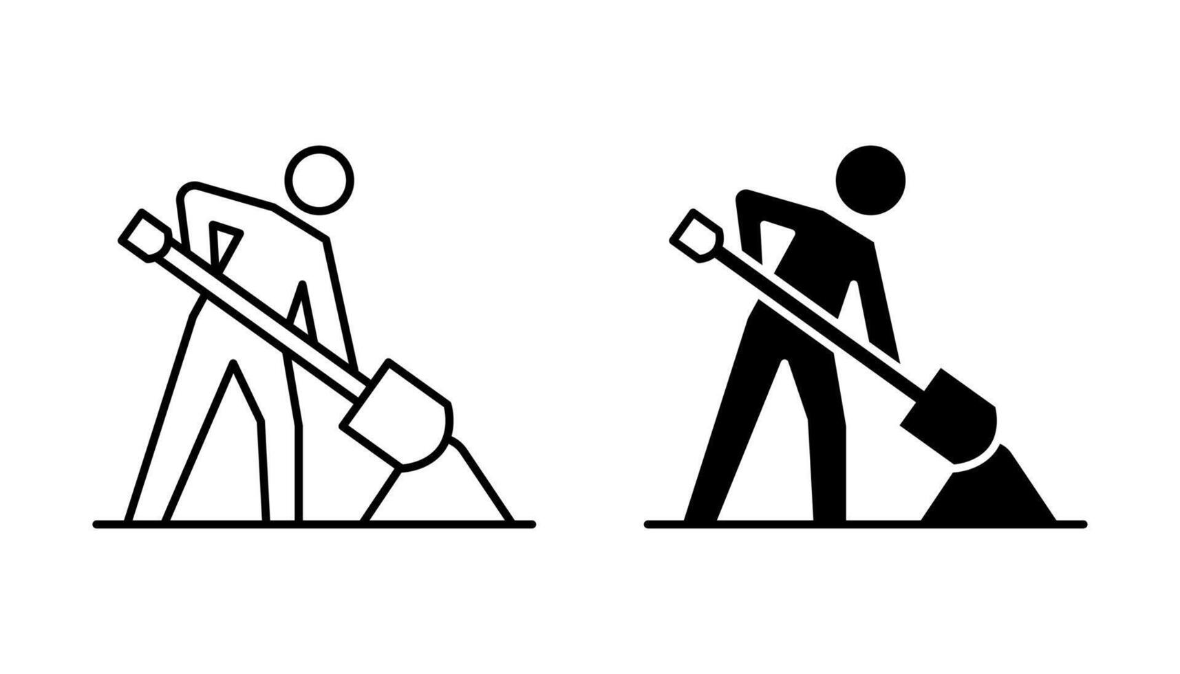 under construction road icon line and silhouette vector