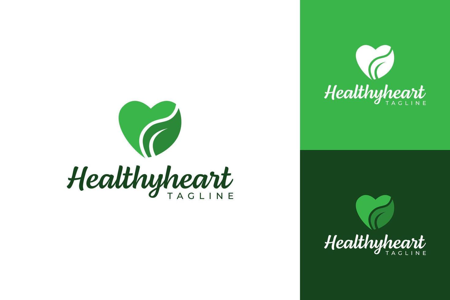 heart and leaf shape for heart health logo concept vector