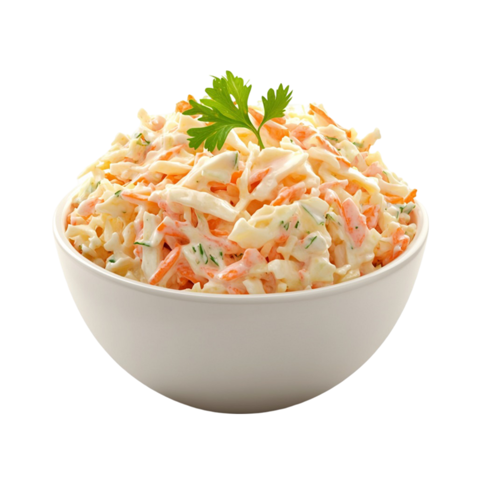 Bowl of Coleslaw with Parsley png