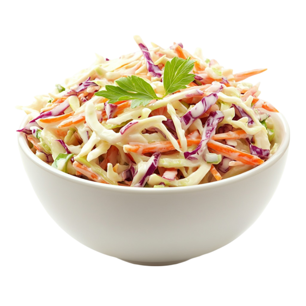 Coleslaw Salad in Bowl on Transparent Background png