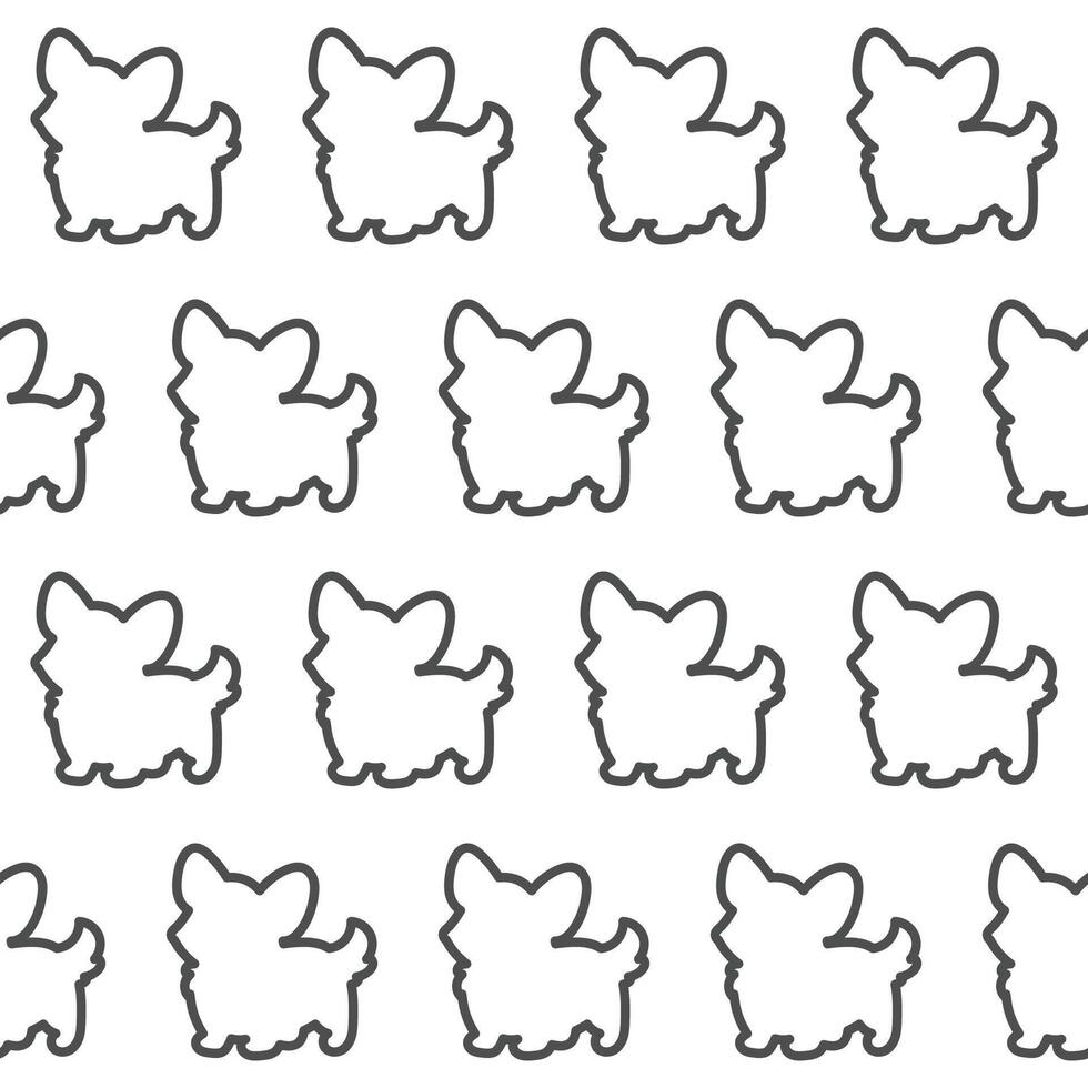 Graphic puppy dog seamless pattern background monochrome textile fabric swatch template wrapping paper print vector