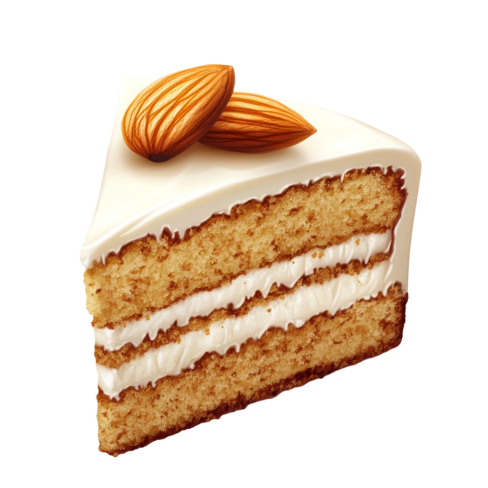Slice of Cake with Almonds png
