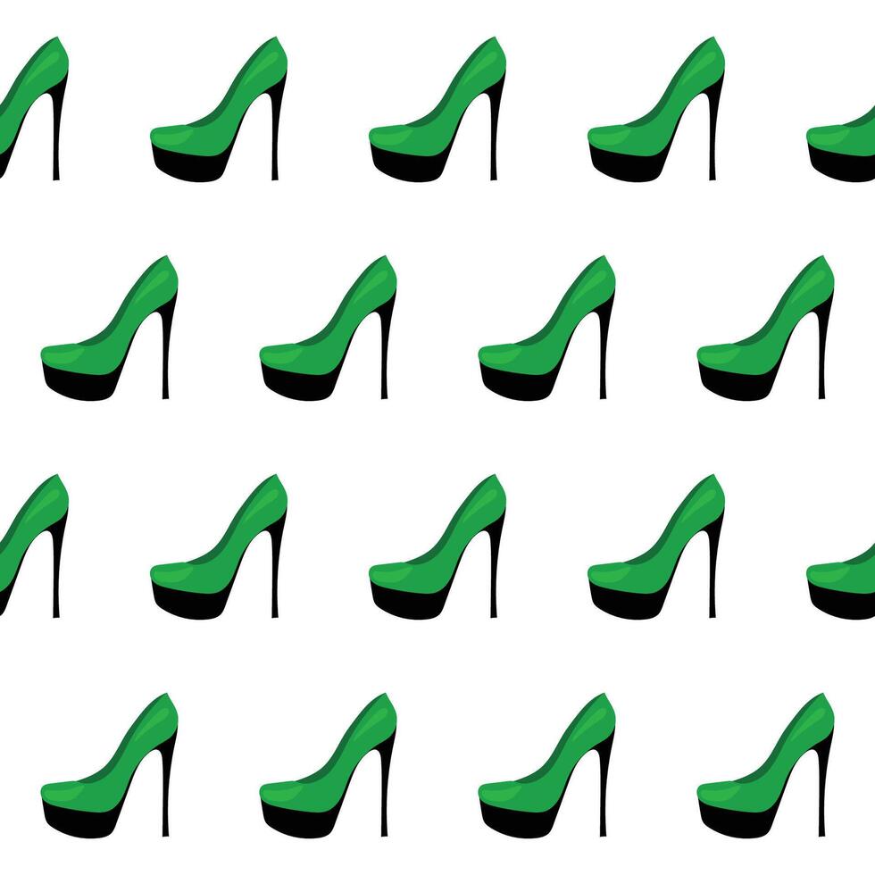 High Heels Woman Shoe Seamless Pattern. Textile Fabric Swatch Template. Modern Fashionable Print. vector