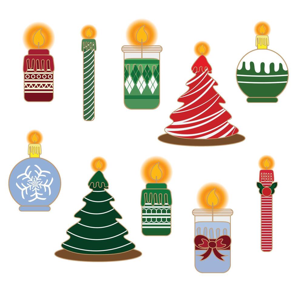 Festive Christmas Candles vector