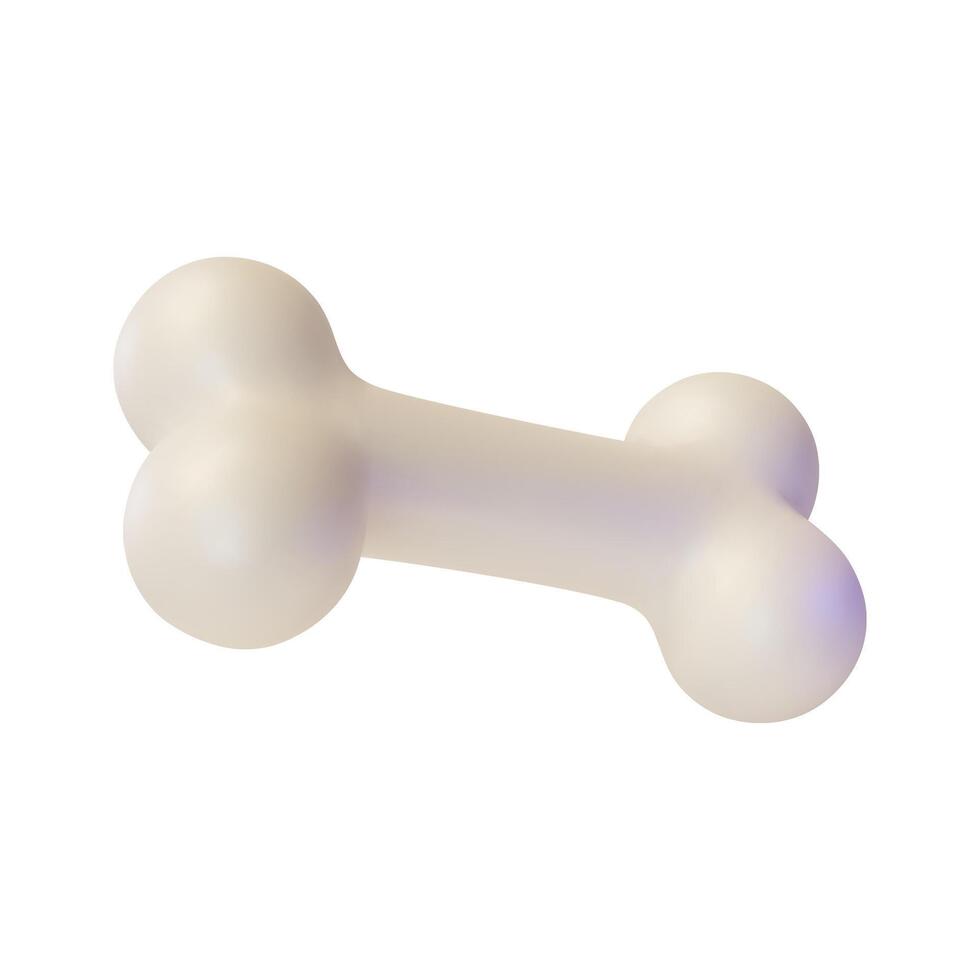 3d Dog Bone Cookie Snack or Pet Toy Cartoon Design Style. vector