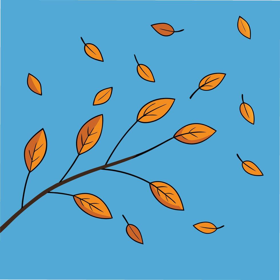 Elegant Tree Branches with Falling Leaves vector