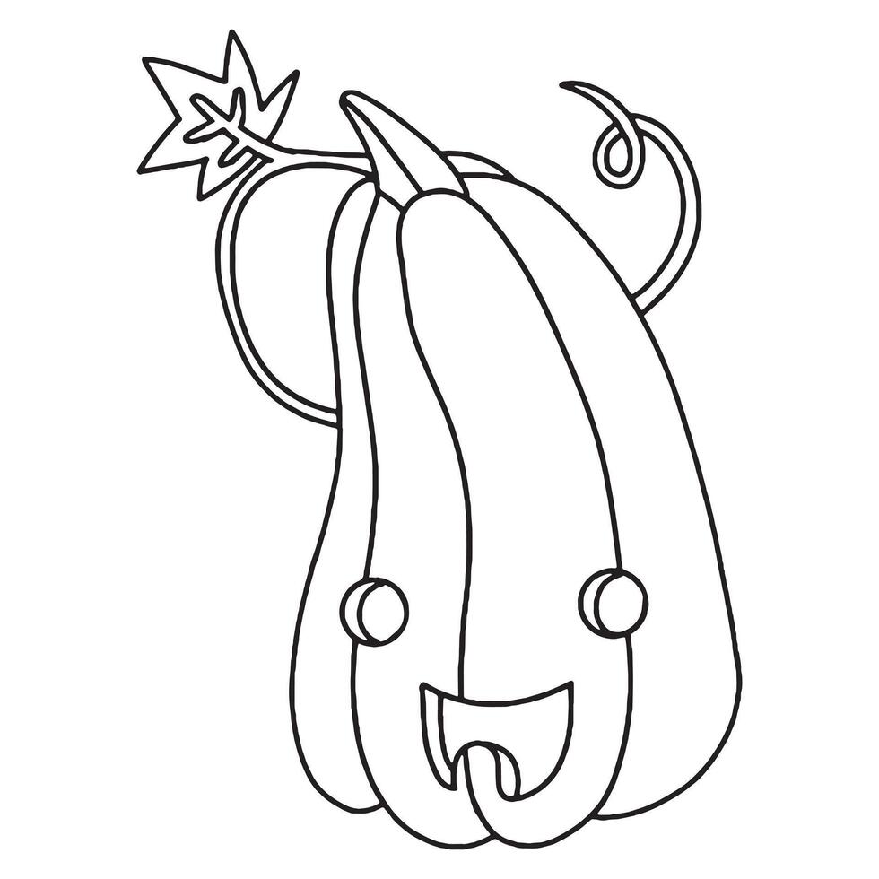 Halloween Pumpkin Character. Coloring page vector