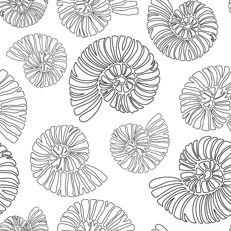 Seamless pattern on a marine theme. Coloring book vector