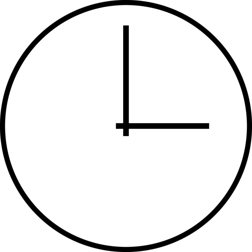 Simplified outline icon of wall clock. vector