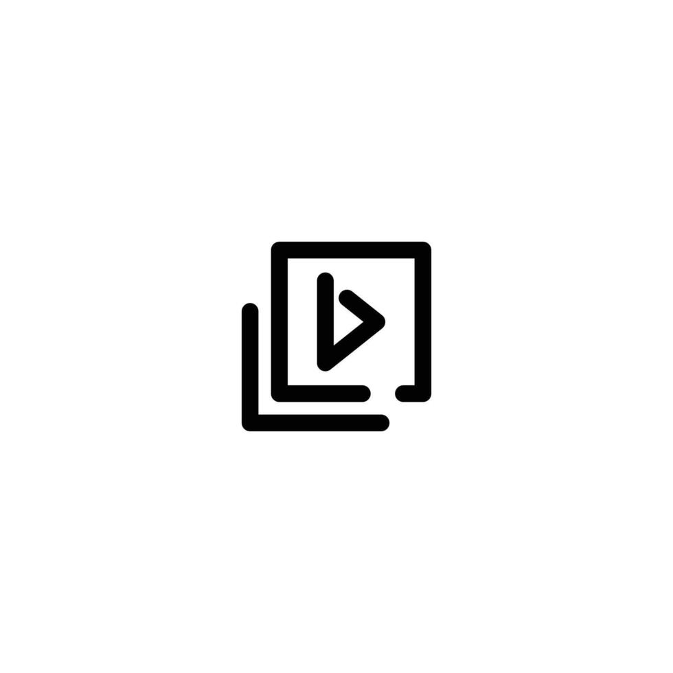 Media Player incomplete line art icon template vector