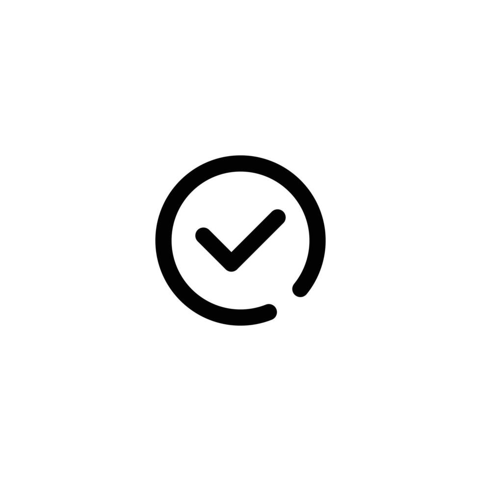 Verified incomplete line art icon template vector