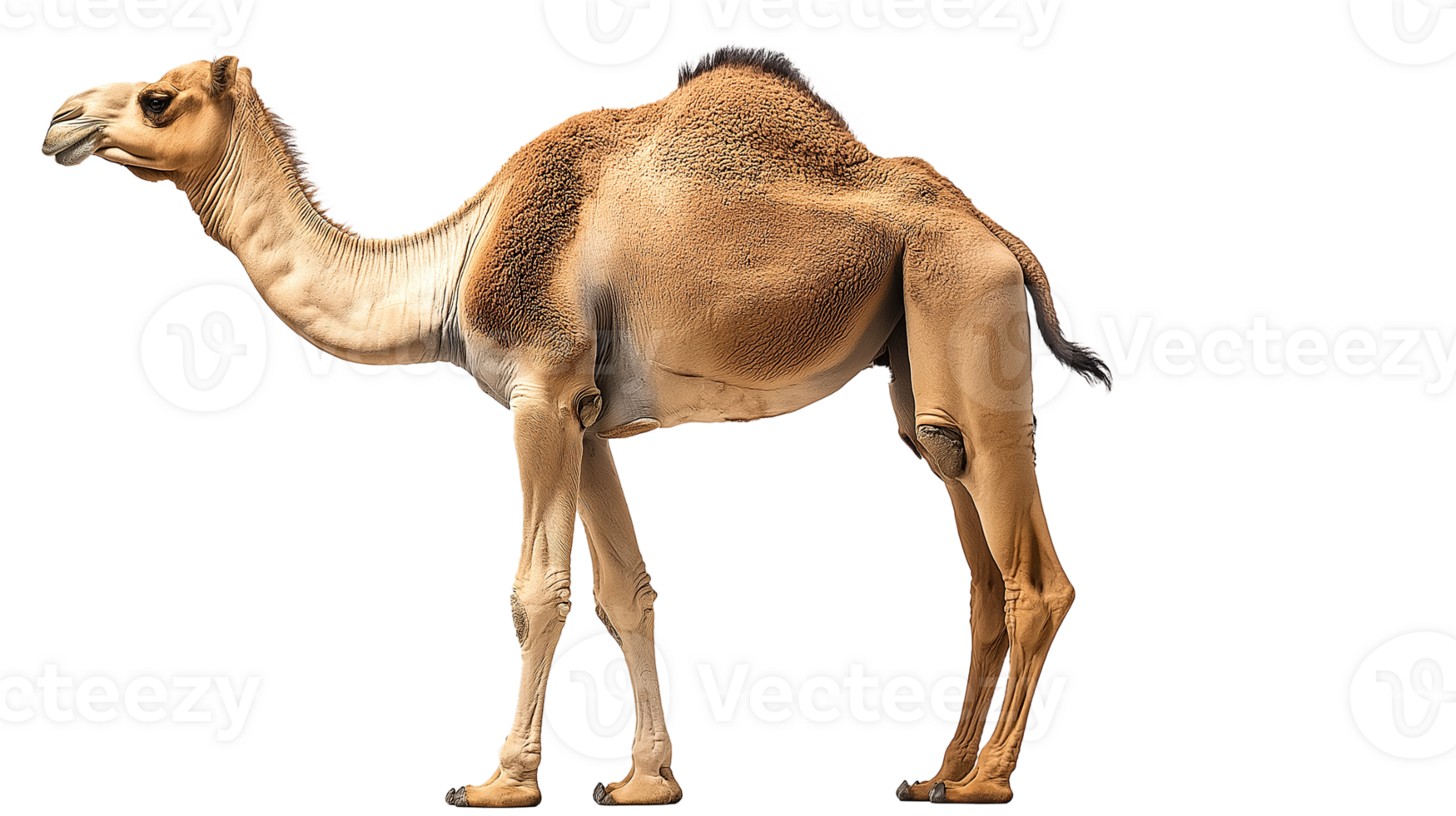 camel standing in on a transparent background png