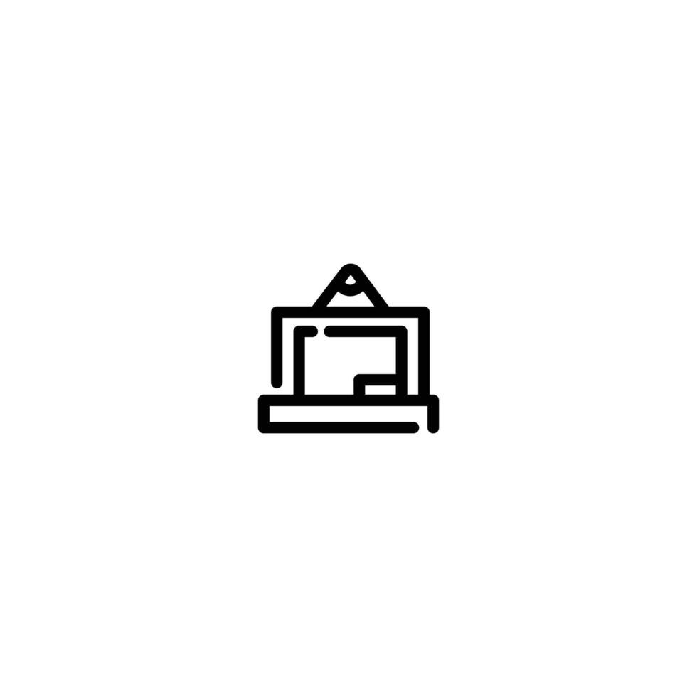 Blackboard incomplete line art icon template vector