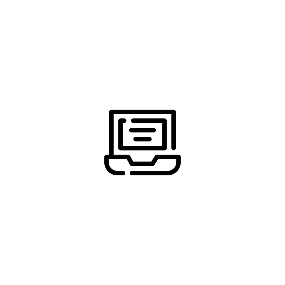 Laptop incomplete line art icon template vector