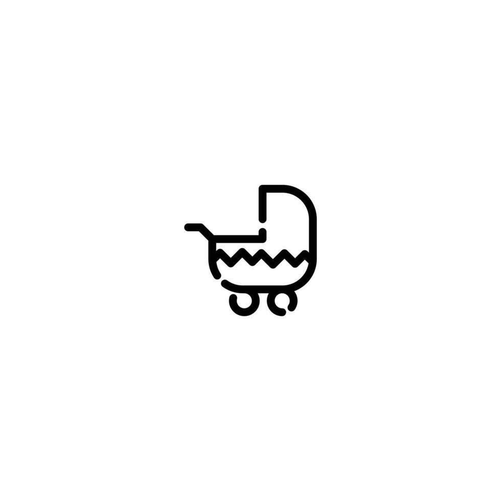 Stroller incomplete line art icon template vector