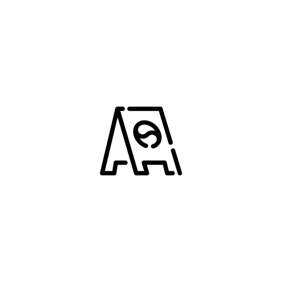 Signboard incomplete line art icon template vector