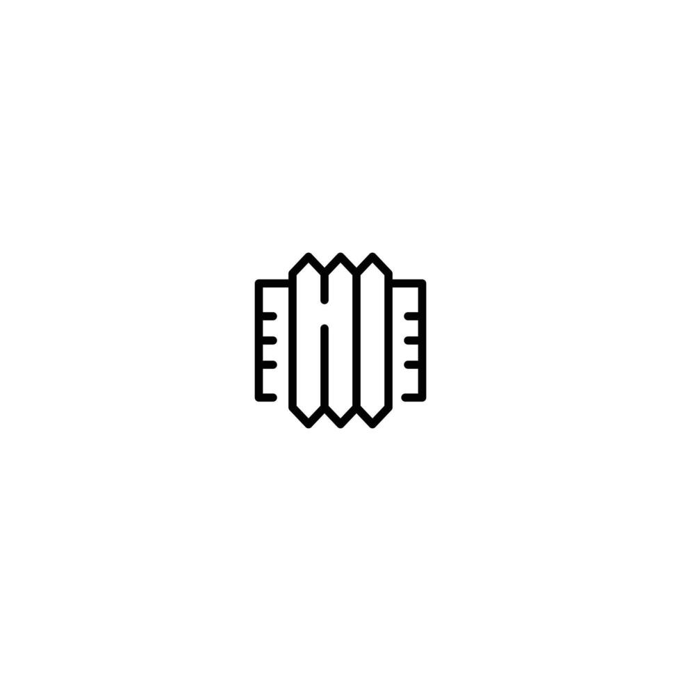 Accordion incomplete line art icon template vector