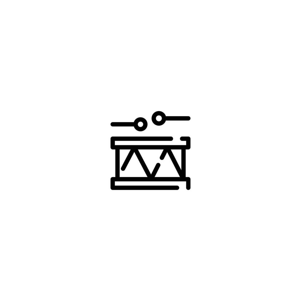 Drum incomplete line art icon template vector