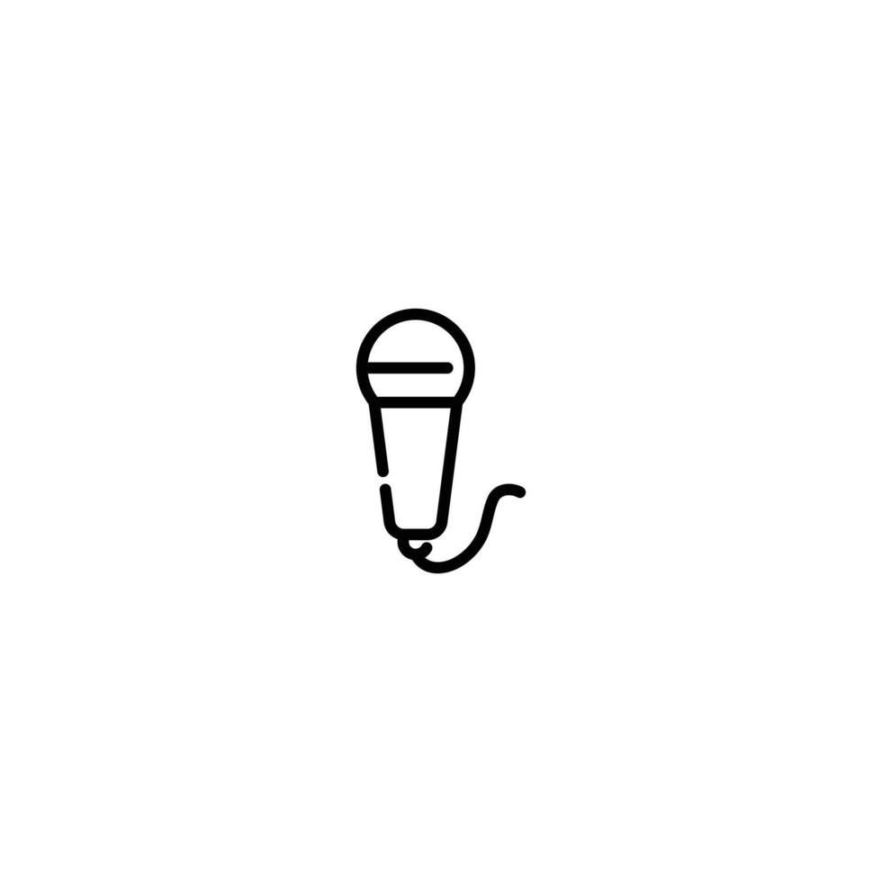 Microphone incomplete line art icon template vector