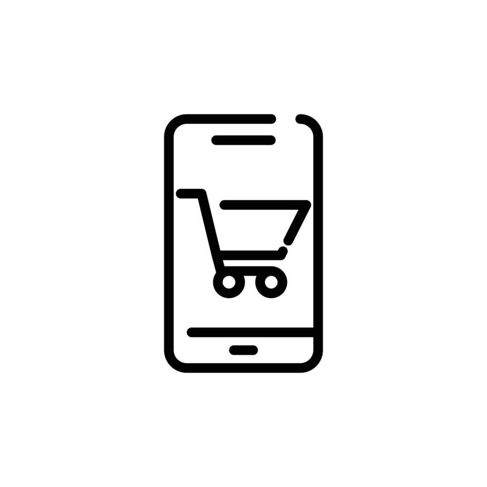 Mobile Phone incomplete line art icon template vector