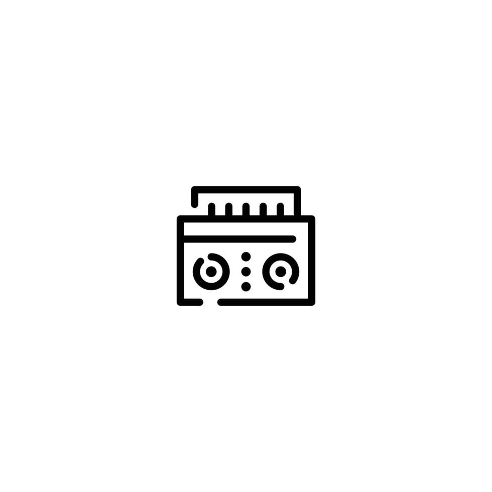 Boombox incomplete line art icon template vector