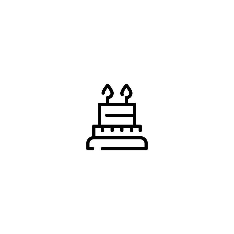 Birthday Cake incomplete line art icon template vector