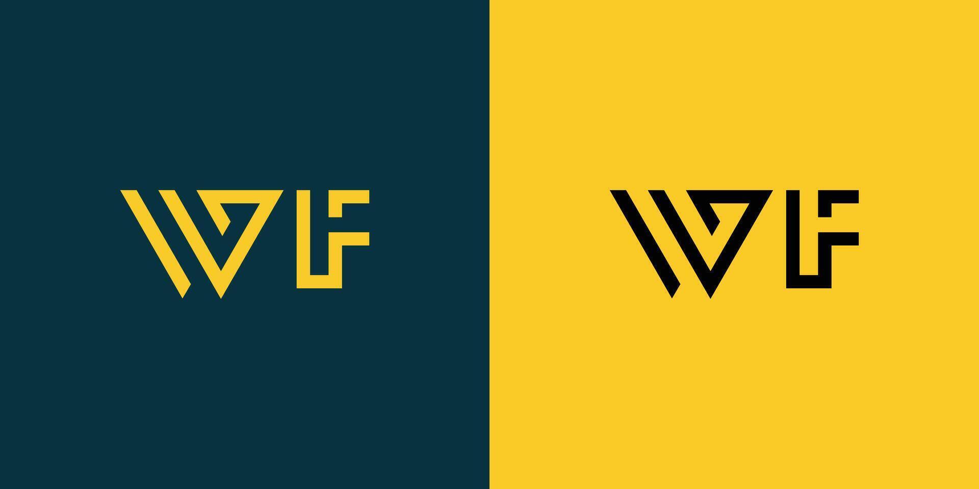 WF monogram logo design. vector