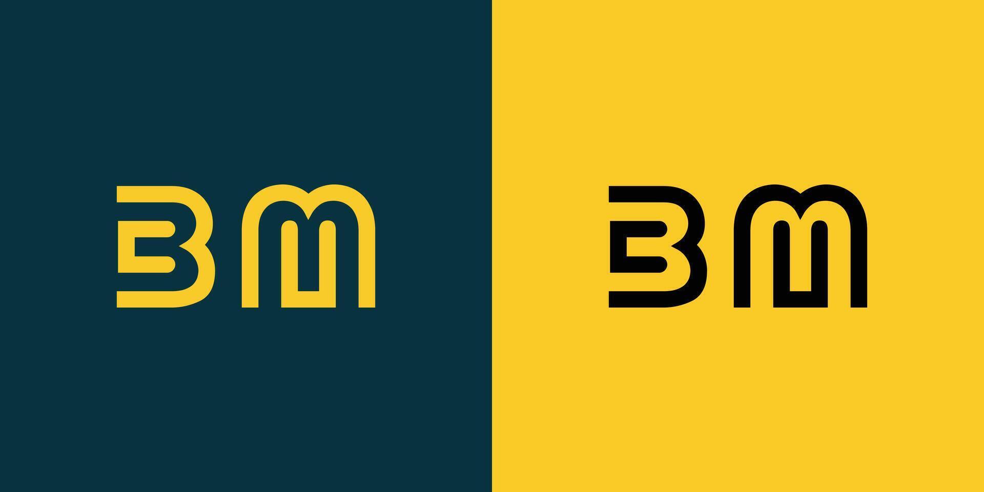 BM monogram logo design. vector