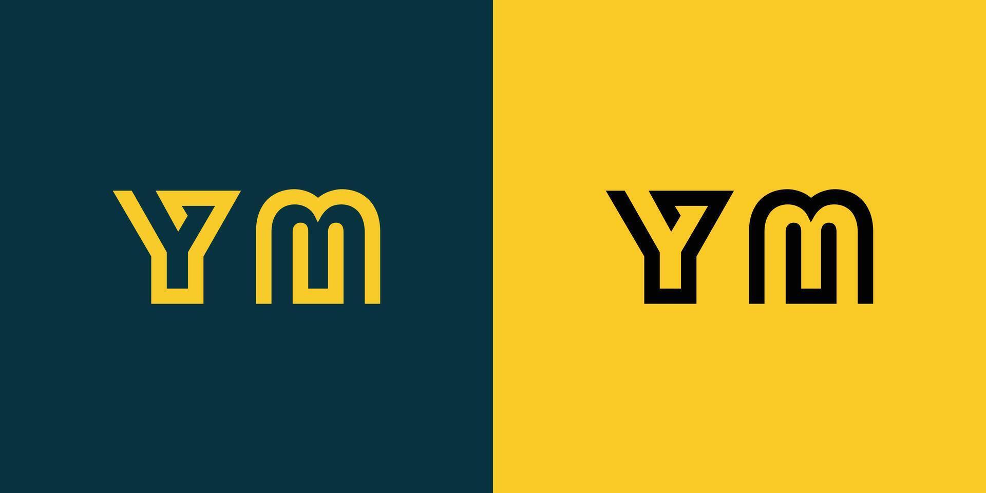 YM monogram logo design. vector