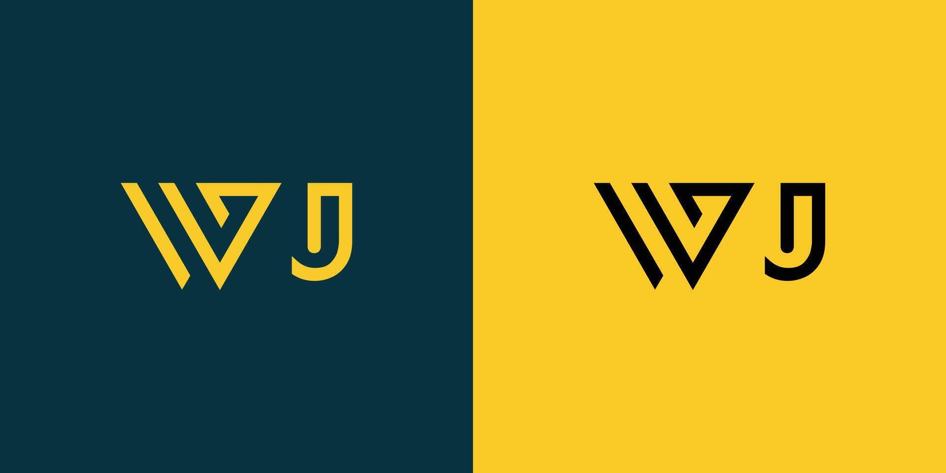 WJ monogram logo design. vector
