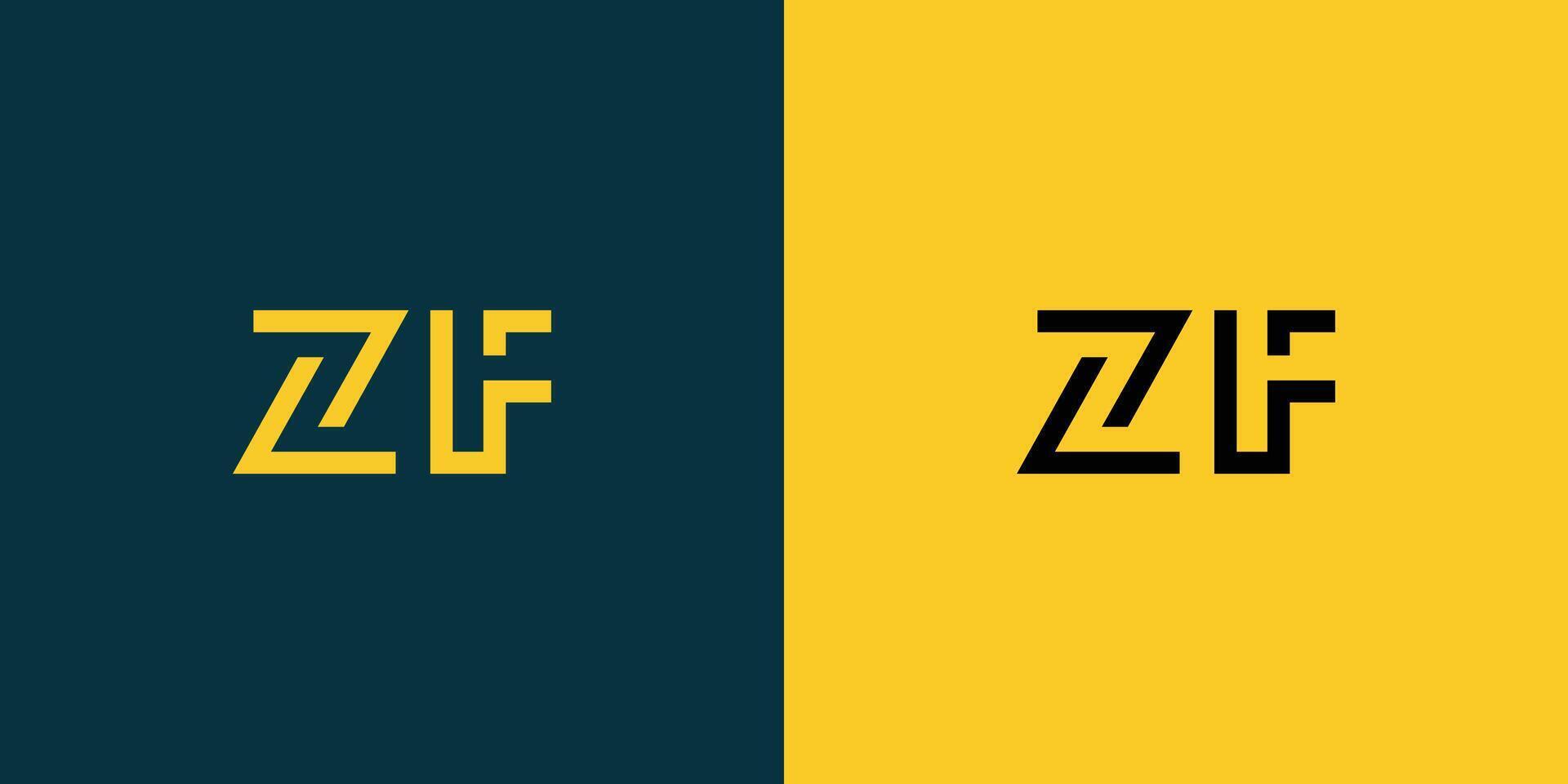 ZF monogram logo design. vector