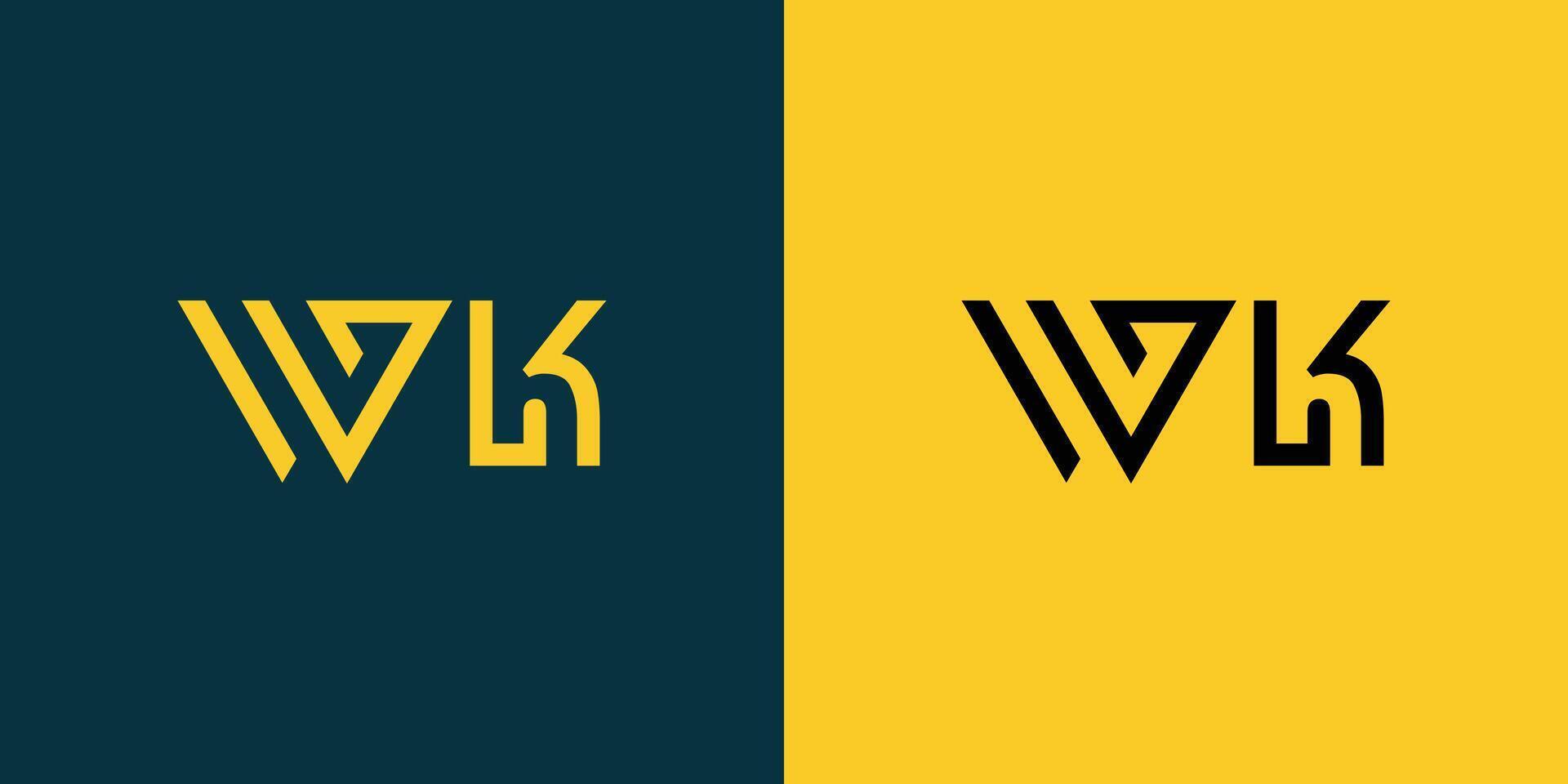 WK monogram logo design. vector