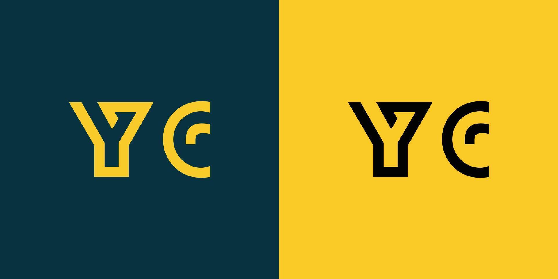 YC monogram logo design. vector