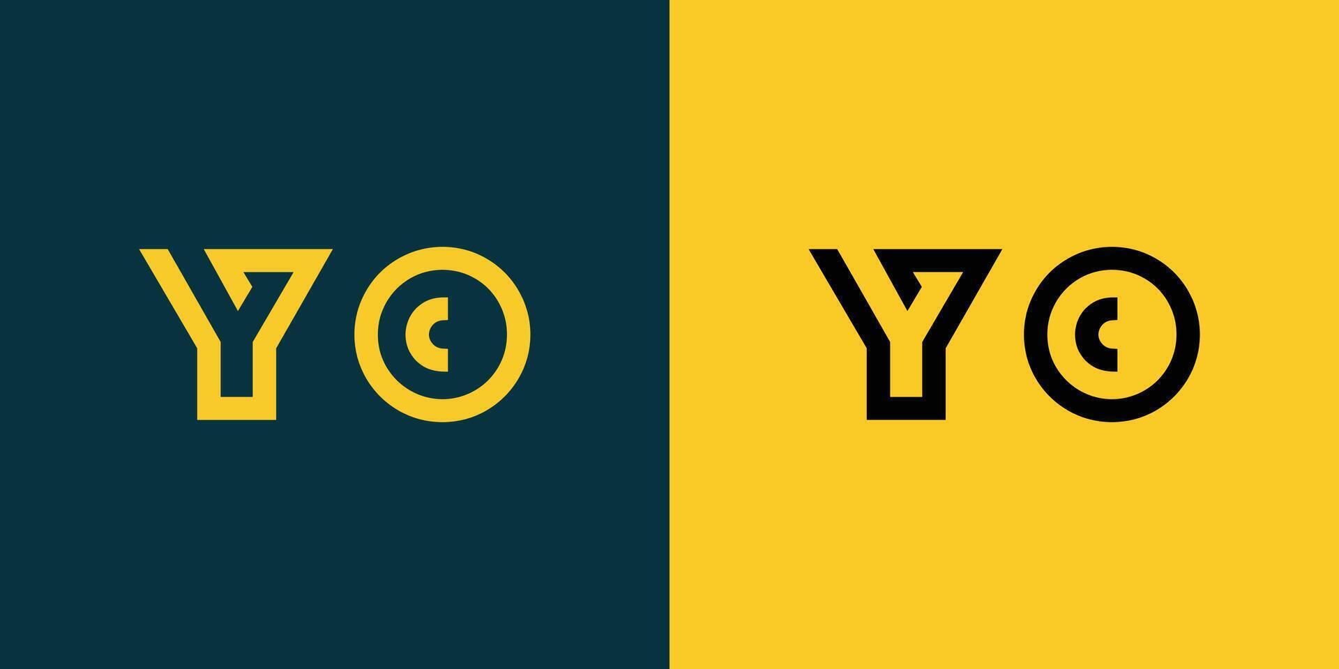 YO monogram logo design. vector