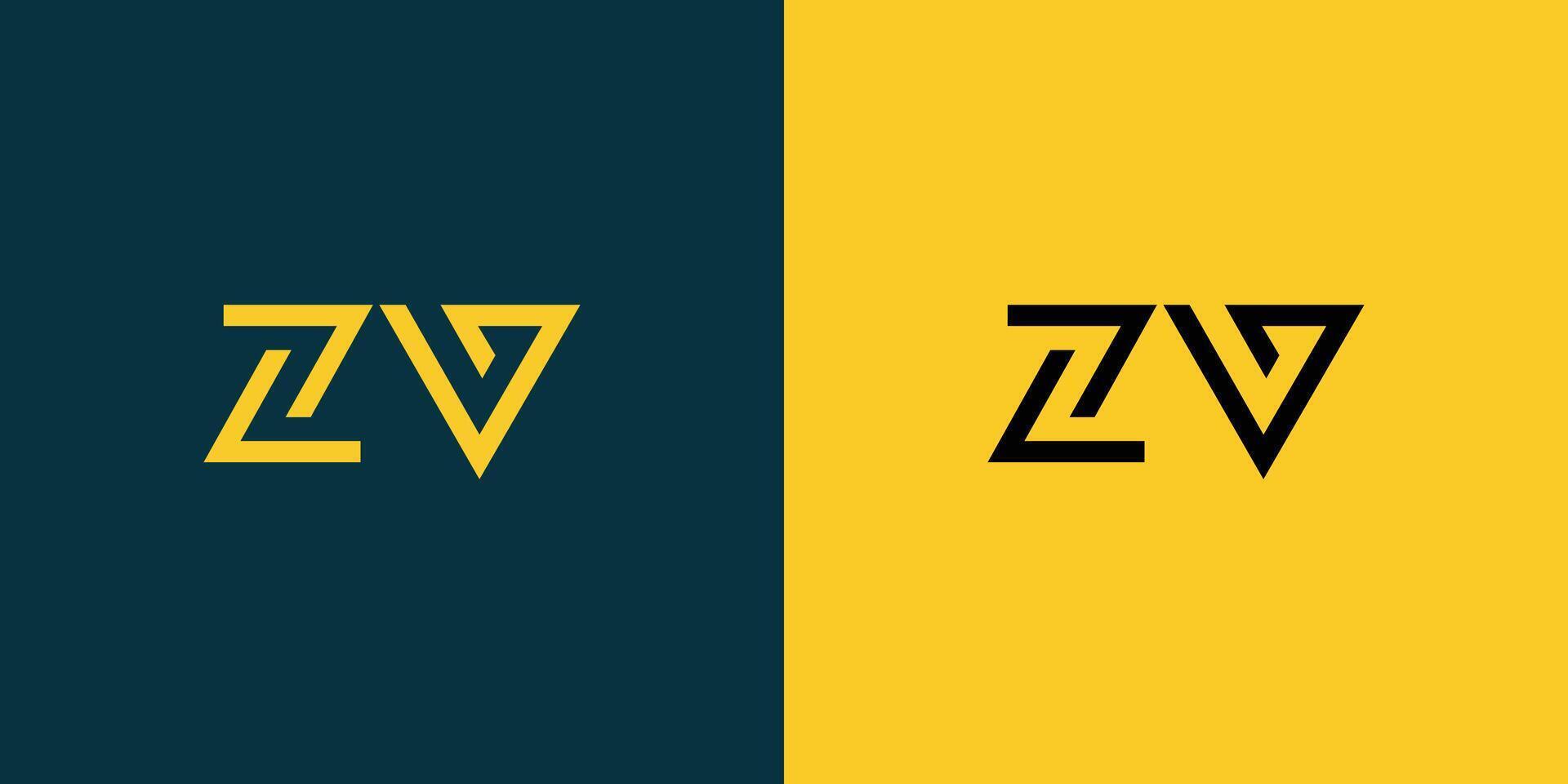 ZV monogram logo design. vector