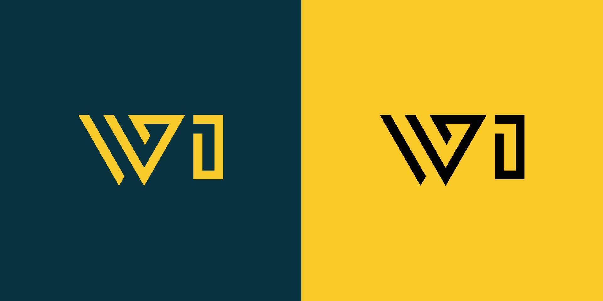 WI monogram logo design. vector