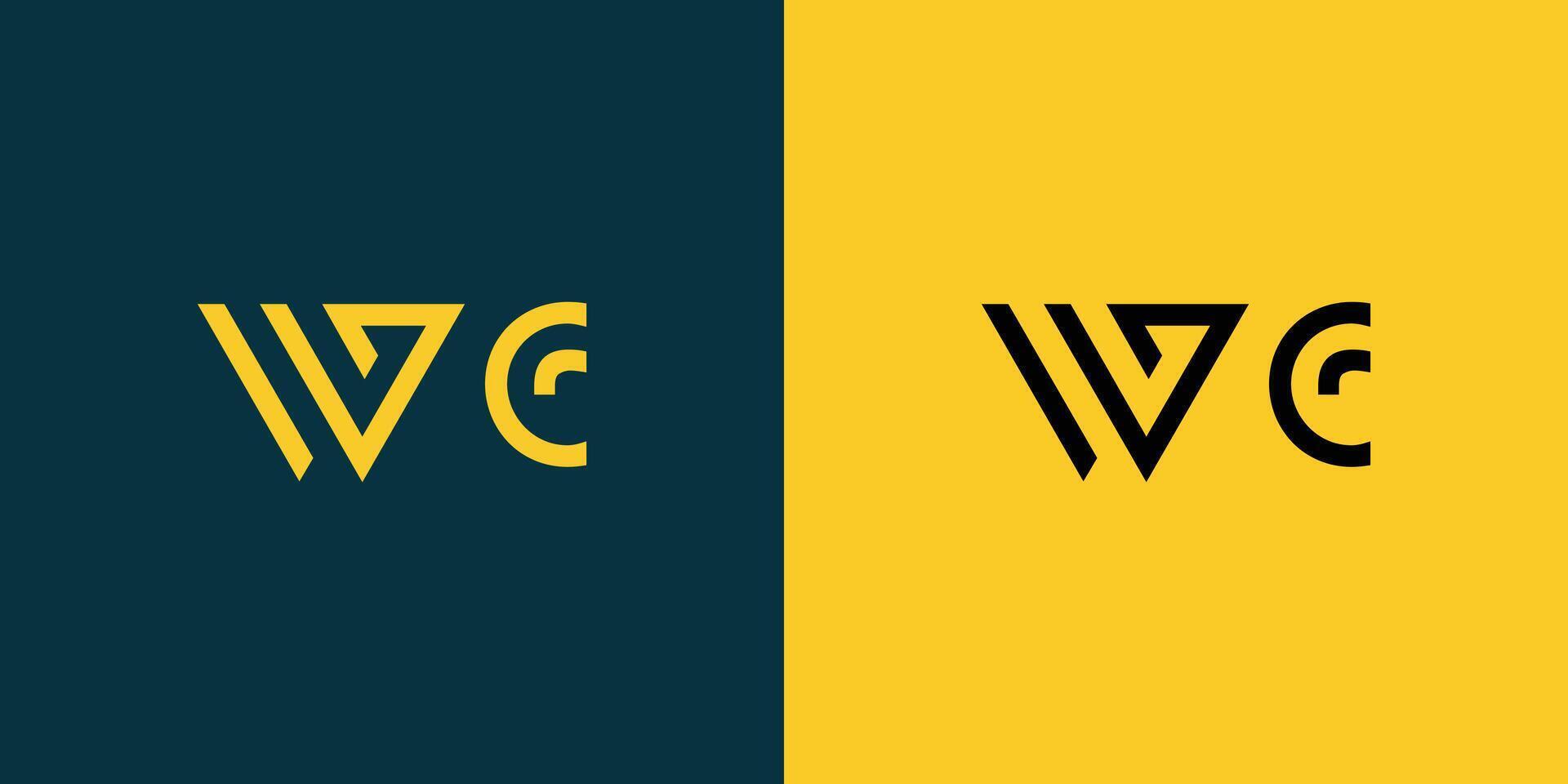 WC monogram logo design. vector