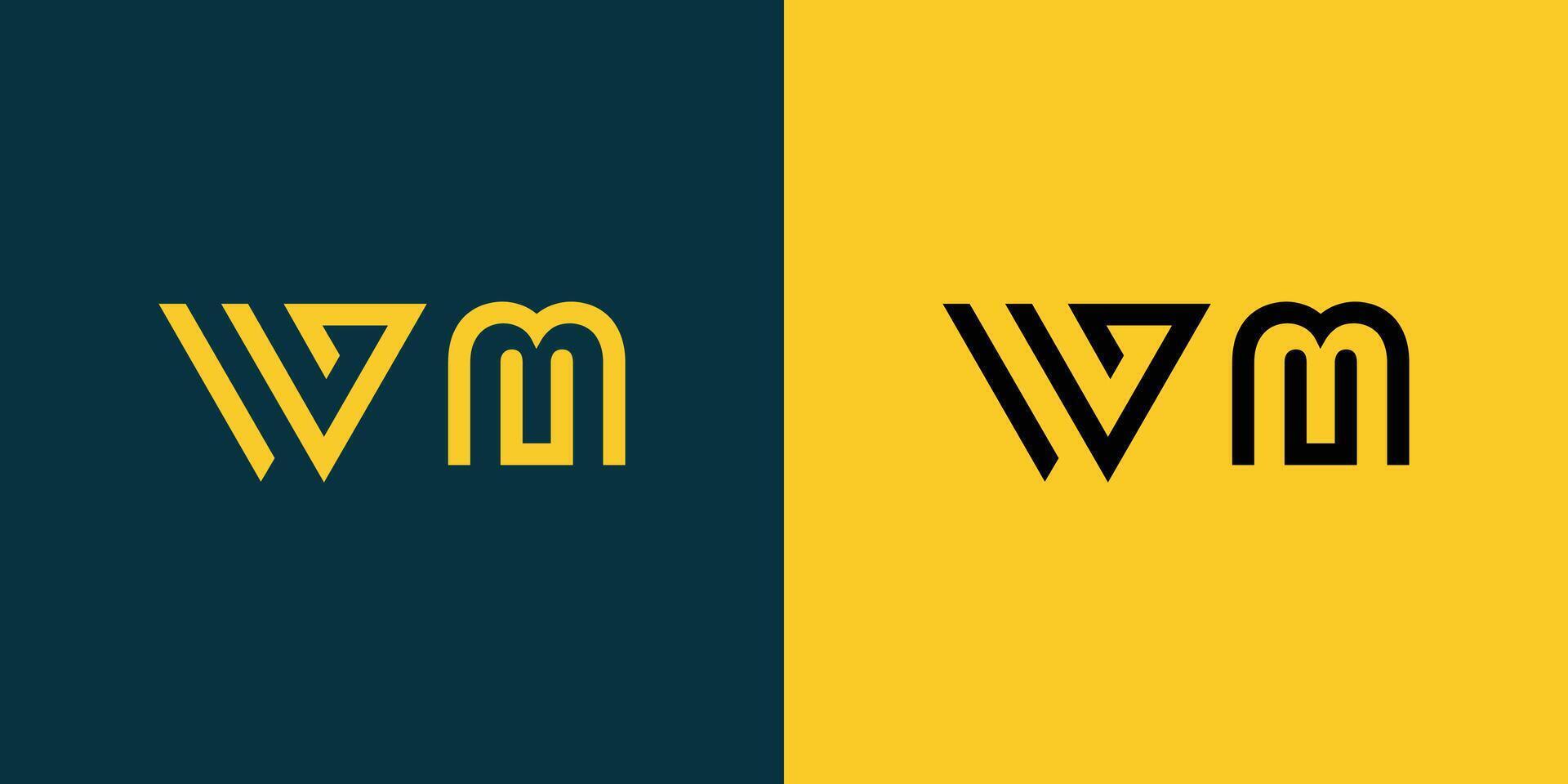 WM monogram logo design. vector
