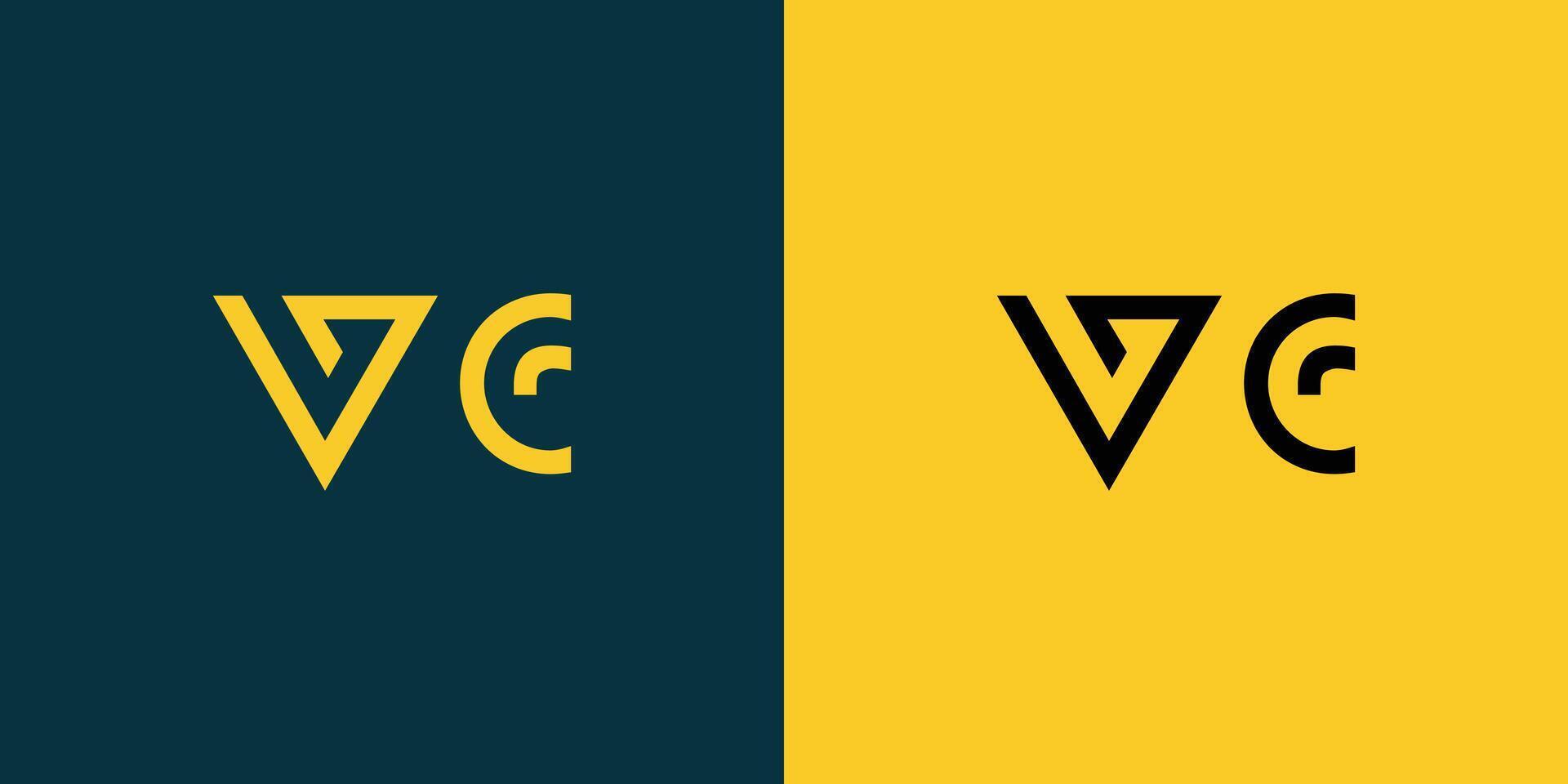 VC monogram logo design. vector