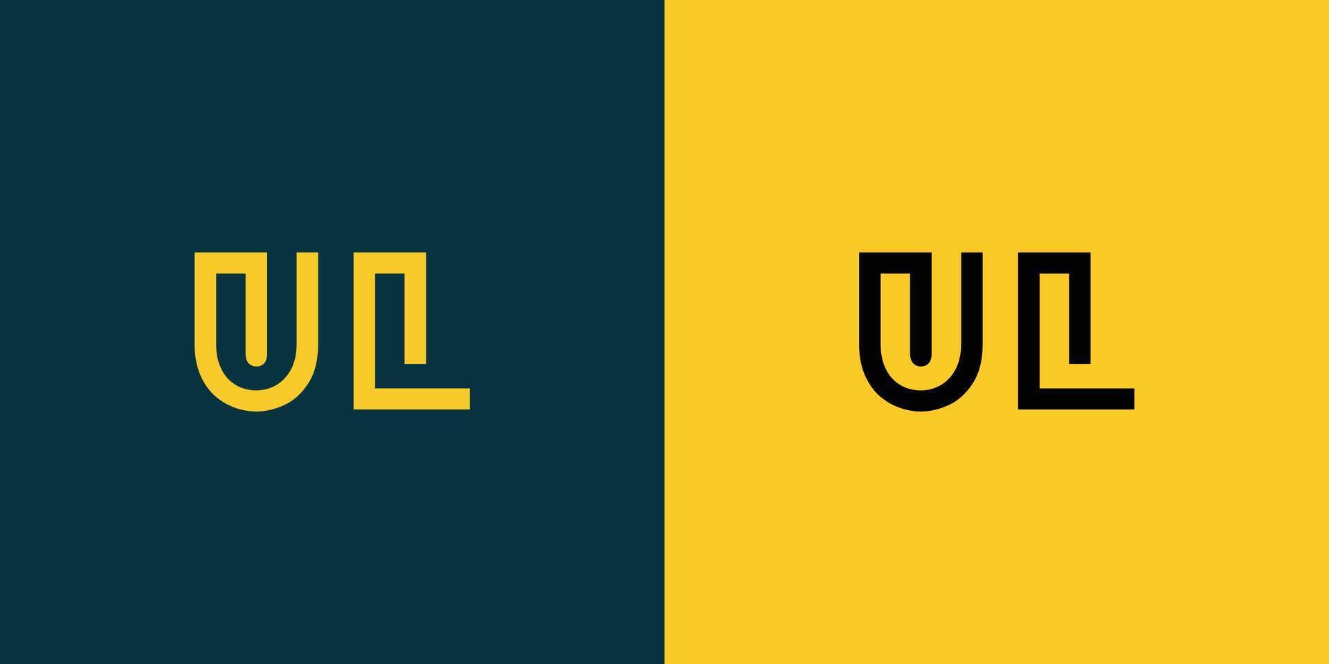 UL monogram logo design. vector