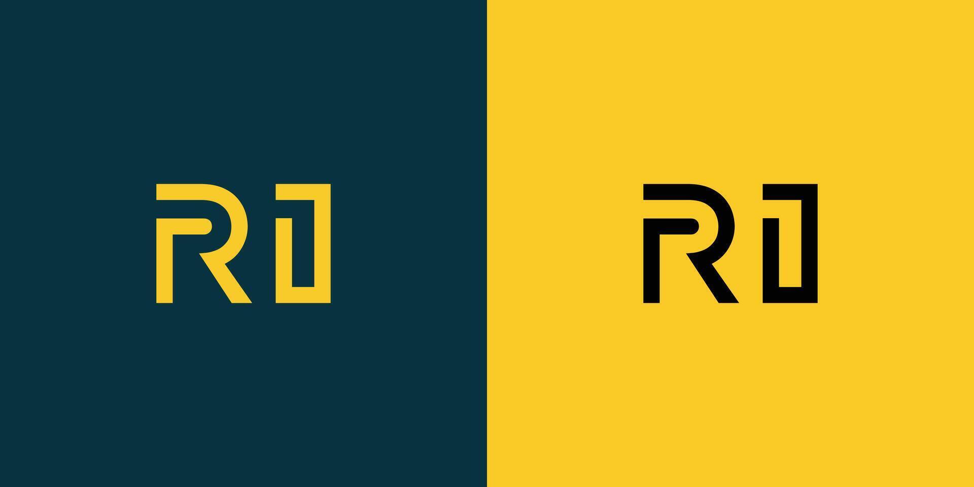 RI monogram logo design. vector