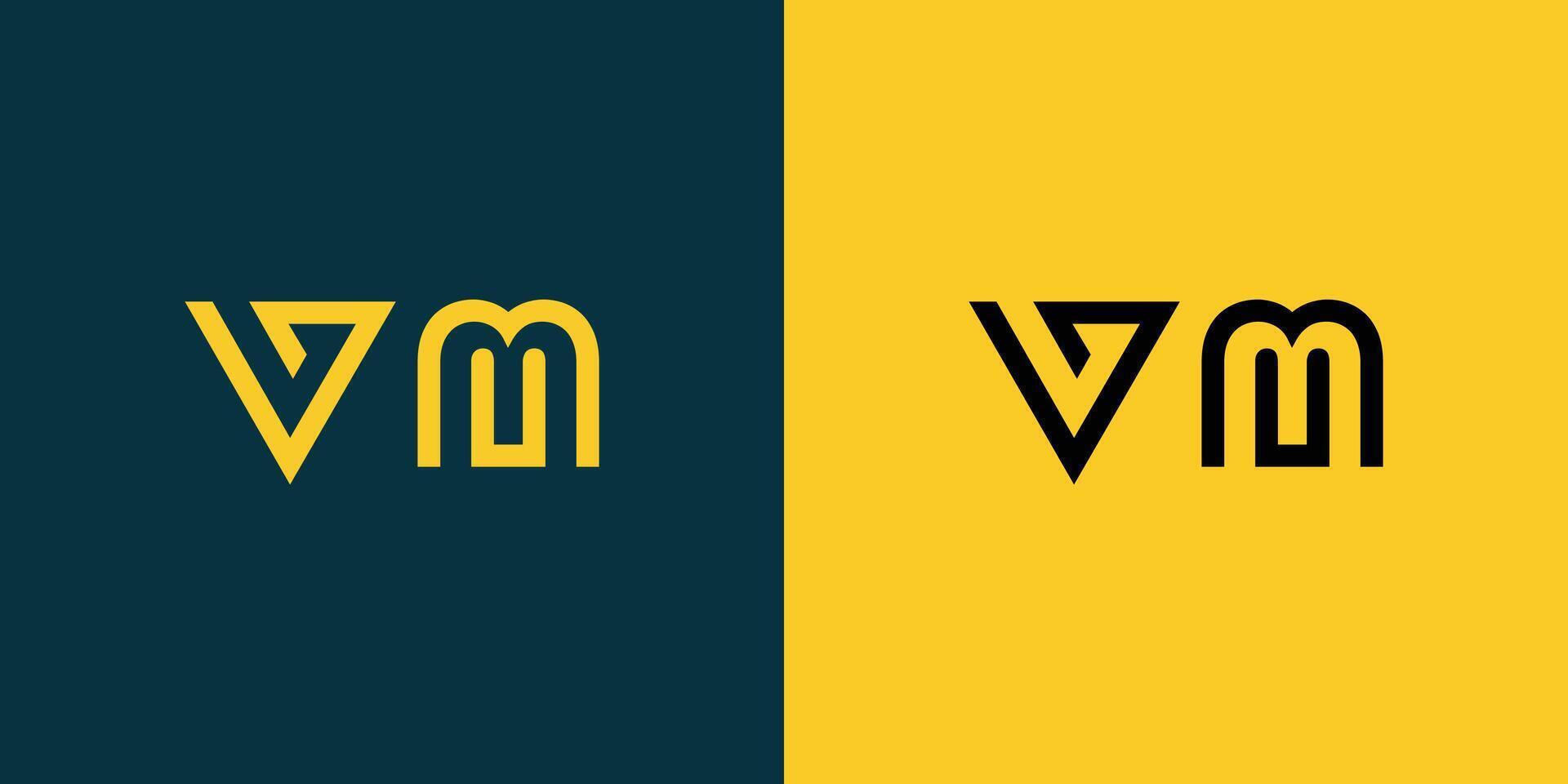 VM monogram logo design. vector