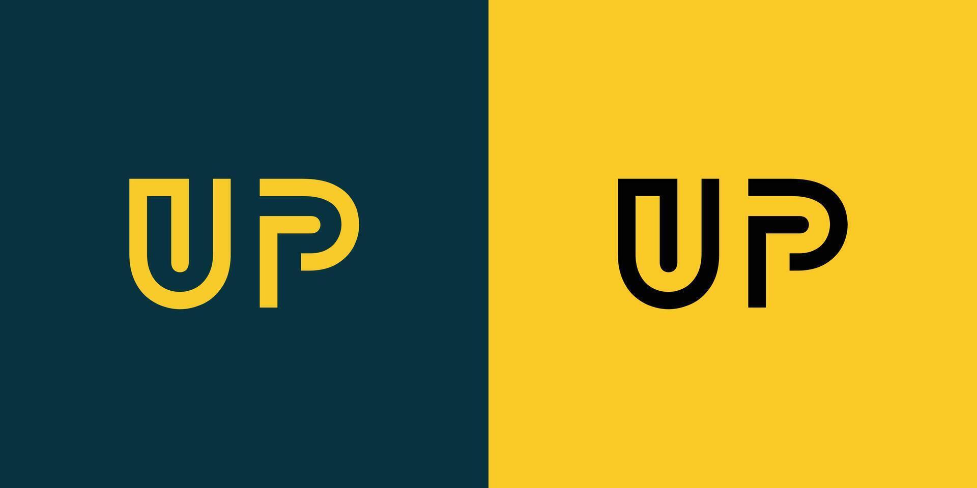 UP monogram logo design. vector