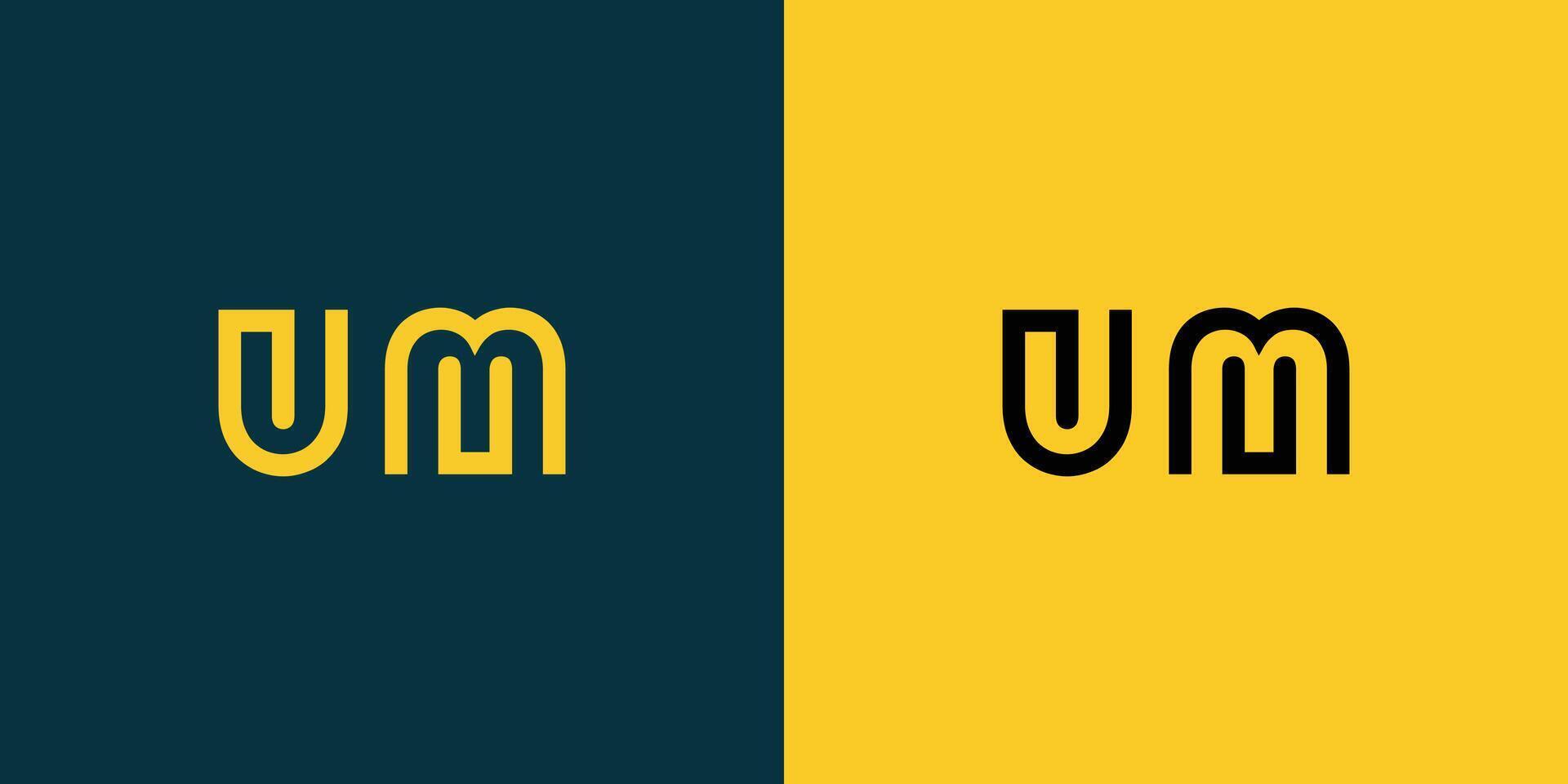 UM monogram logo design. vector
