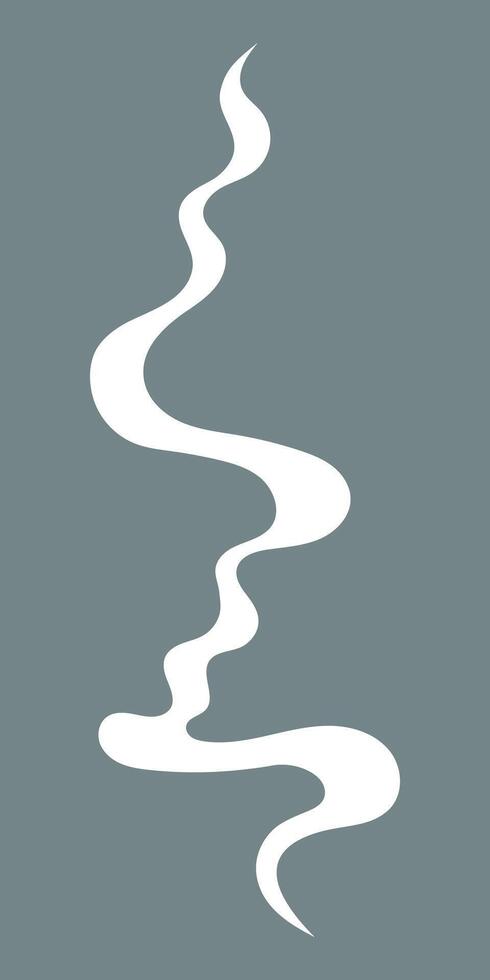 Upward rising vapour. Silhouette of smoke, perfume fragrance perfume, cigarette smoke. Unpleasant odour or stench, toxic smoke and gas in the atmosphere. vector
