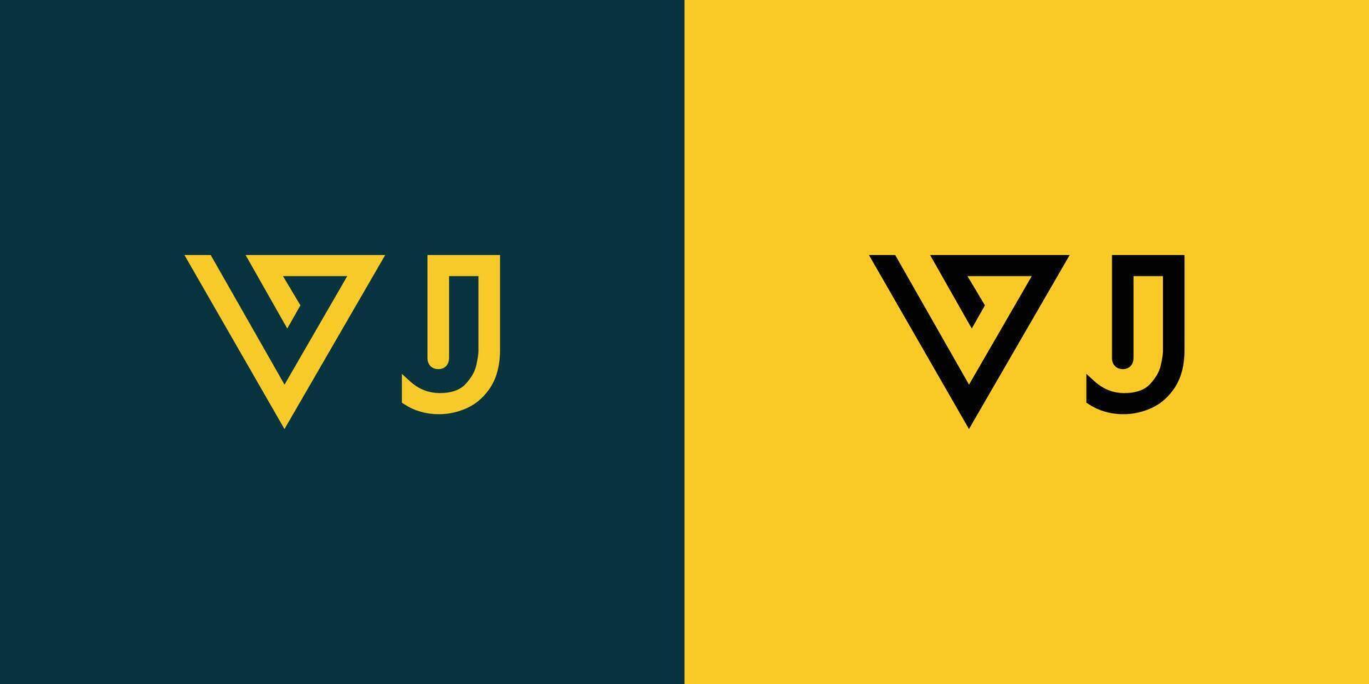VJ monogram logo design. vector